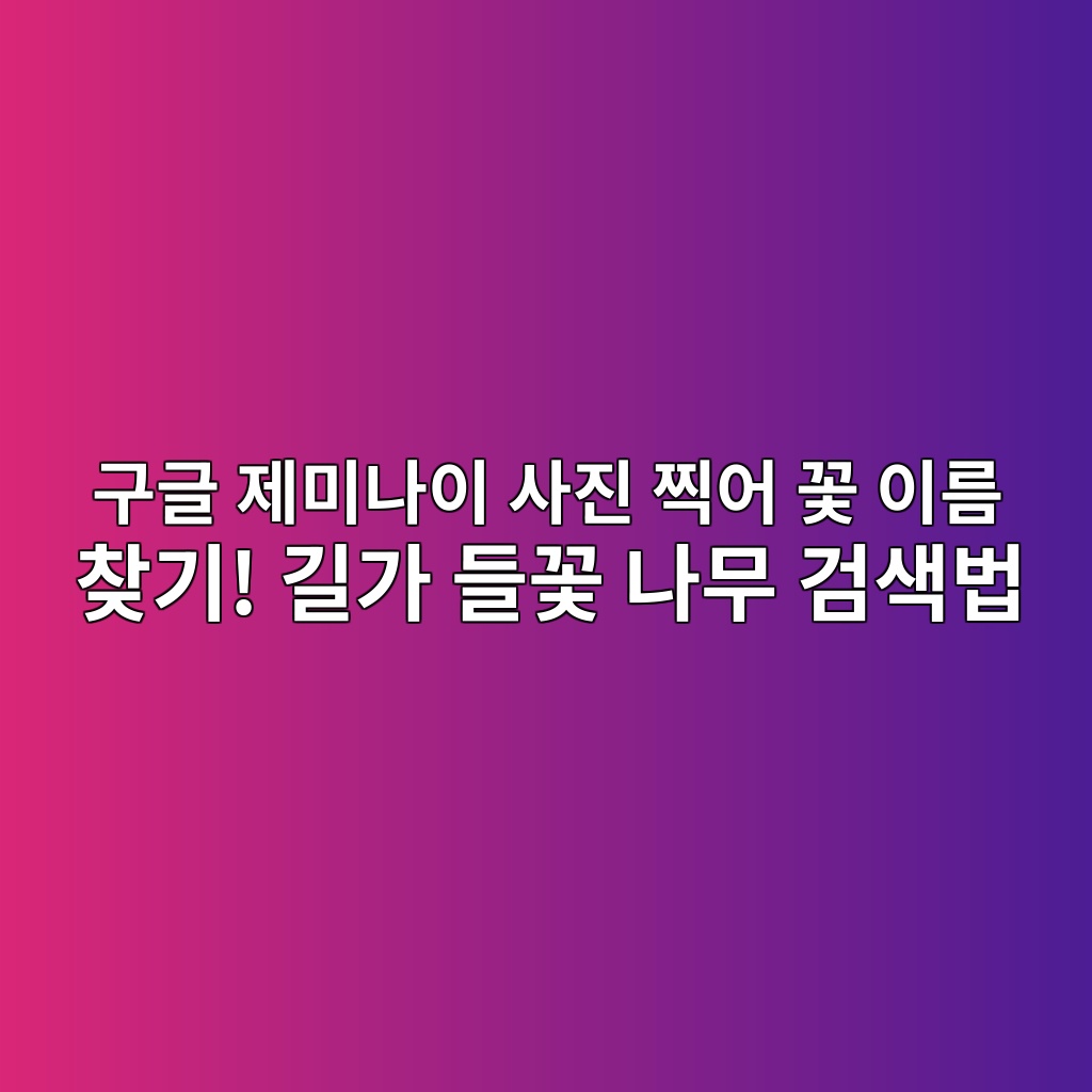 구글 제미나이 사진 찍어 꽃 이름 찾기! 길가 들꽃 나무 검색법 1 eab5aceab880 eca09cebafb8eb8298ec9db4 ec82aceca784 ecb08dec96b4 eabd83 ec9db4eba684 ecb0beeab8b0 eab8b8eab080 eb93a4eabd83 eb8298ebacb4 1792803086