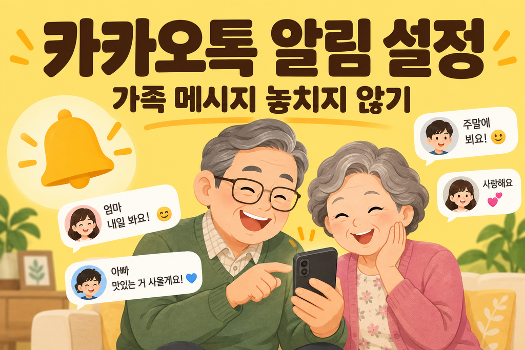 카카오톡 알림 설정 방법-60대,시니어 2 부부의 카카오톡 알림 설정