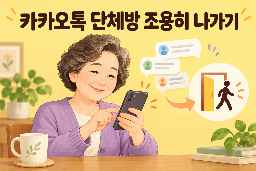 카카오톡 단체방 조용히 나가는 방법 5060 2 스마트폰으로 조용히 단체방 나가기