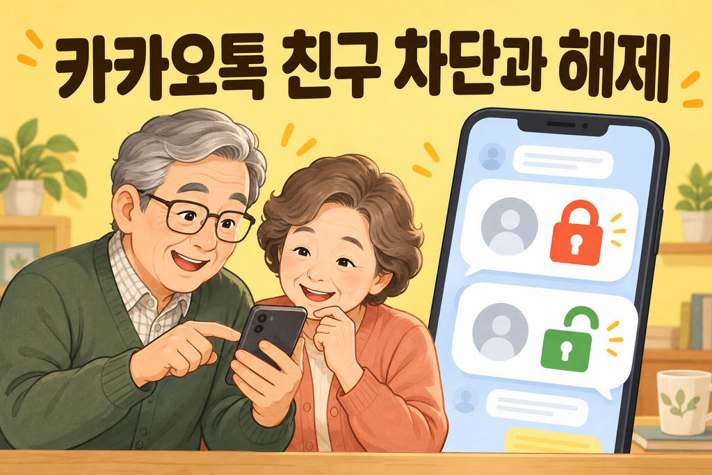 카카오톡 친구 차단하는 방법-50·60 2 카카오톡 친구 차단과 해제 배우기