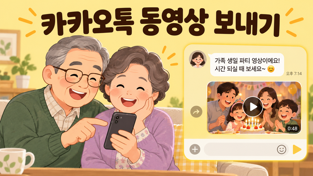 5060 카카오톡 동영상 보내는 방법 2 카카오톡으로 가족 동영상 보내기 1